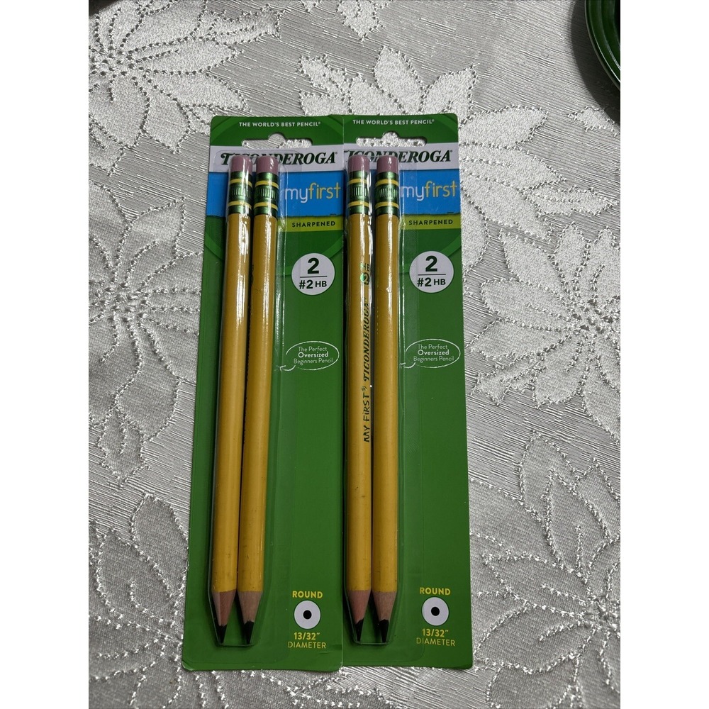 My First Ticonderoga #2 Large Oversized Pencils Total 4 Sharpened 2 Pack